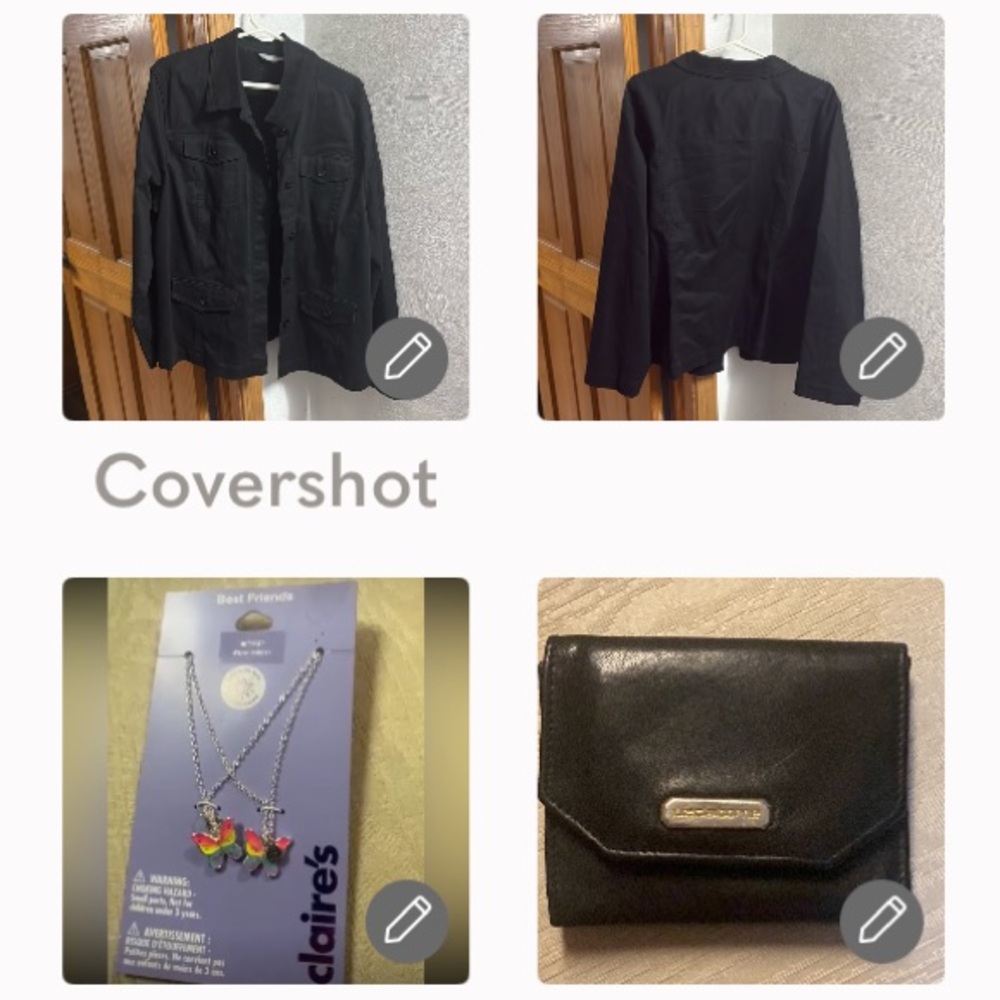 Liz Claiborne🔘jacket roomy 3X+leather wallet+Claire’s BFF🌟🦋set